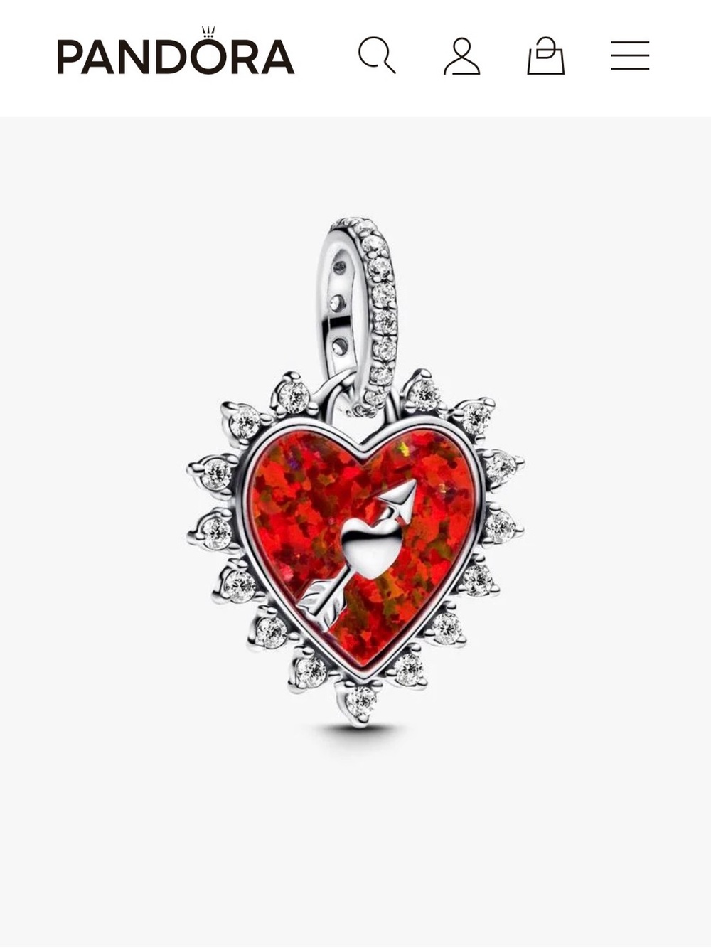 Brand new Spinnable Arrow Heart ❤️ Pandora charm